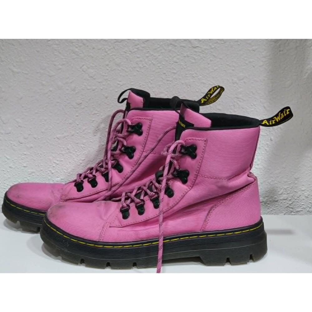 Dr. Martens Combs Pink Poly Twill Canvas Combat Boots Women's Size 10 / 42